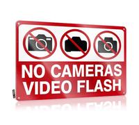 Panneau de chambre pour homme - Inscription « No Cameras » - Flash vidéo autorisé - Décoration d'intérieur amusante - 20 x 30 cm
