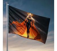 Panneau de chambre universitaire « A Woman In A Black And Gold Outfit with an Orange Cape » Décorations pour la cuisine Cool Stuff pour garçons (60 x 90 cm)