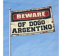 Panneau de chambre universitaire « Beware of Dogo Argentino Flag » Décoration extérieure Drapeaux de jardin d'hiver (taille : 120 x 180 cm)
