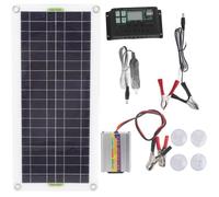 Panneau de charge solaire 12V à 220V 30W, onduleur solaire 220W, Kit de chargeur de batterie pour Camping randonnée 10A