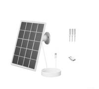 Panneau de charge solaire 3,3 W 5 V pour Eufy Ring pour clignotant pour caméras Reolink, chargeur solaire monocristallin avec câble, Type-C vers MicroUSB, noir pour une utilisation en extérieur (blanc