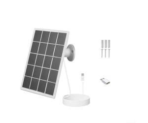 Panneau de charge solaire 3,3 W pour EufyCam 2 Pro, pour caméra Ring Spotlight Cam filaire, pour Blink, 4G et Anker compatible avec les caméras de surveillance d'entrée 5 V (blanc)