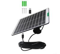 Panneau de charge solaire 5 W pour caméras de sécurité, chargeur solaire monocristallin avec câble de 3 mètres pour sonnette, clignotant (noir)