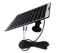 Panneau de charge solaire 5 W pour sonnettes vidéo offrant une puissance constante à l'aide de cellules solaires monocristallines et offrant une installation flexible avec un long câble (noir)
