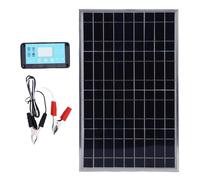 Panneau De Charge Solaire | Léger | 34.5x21x1.5cm | Kit De Démarrage Du Panneau Solaire Étanche | Kit De Panneaux Solars | Construction Robuste | Pour Cabin Caravan Marine Trailer RV Boat Off Grid Sys