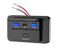 Panneau de Chargeur 66 W 12 V à Mural QC3.0 + PD3.0 Prise USB Courant pour Voiture, Bus , Camping-Car, Camion