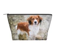 Panneau de Chiens Blancs Bruns de rivière d'eau de Chiens, Trousse de Toilette Trousse de Maquillage Sac à cosmétiques Trousse de Toilette de Voyage Portable