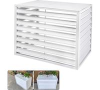 Panneau de climatisation en aluminium,support de fleurs,grille extérieure,clôture de climatisation pour appareils extérieurs,clôtures,stores (couleur:blanc,4 côtés,taille:3p)