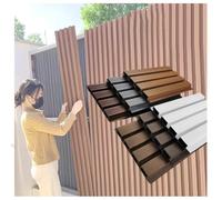 Panneau de clôture d'extérieur - 1 pièce en bois et plastique composite pour jardin - Grille murale décorative à lattes pour terrasse et arrière-cour Finition naturelle (22 x 130 cm)