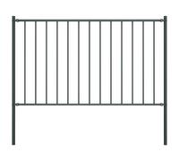 Vidaxl Panneau Clôture Poteau Acier Enduit Poudre 1,7x1,25m Anthracite
