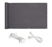 Panneau de clôture pour jardin et balcon avec cordes de montage Gris foncé 0,9 x 9,5 m