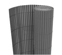 Panneau de clôture PVC double face gris 150 x 300 cm - résistant aux intempéries et UV