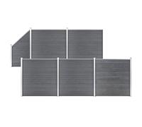 Schuttingset 10 vierkant en 1 schuin 1830x186 cm HKC grijs3053242