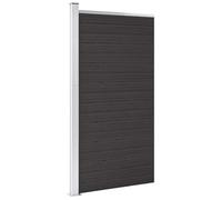 Panneau de clôture WPC noir 95x186 cm, 9 panneaux modulaires avec cadre aluminium, poteau acier, clôture extérieure extensible pour jardin, intimité et sécurité renforcée