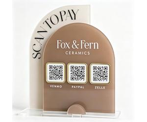 Panneau de code QR personnalisé avec logo, panneau de code QR en acrylique personnalisé pour stand de fournisseur, magasin pop-up, numérisation pour payer, médias sociaux, WiFi, affichage