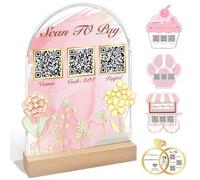 Panneau de code QR personnalisé pour payer un mot de passe Wi-Fi personnalisé en acrylique pour fournisseur d'entreprise, stand de salon de salon, magasin social, irrégulier