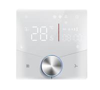 Panneau de commande du thermostat Smart LED Yumili - Contrôleur CA/chauffage économe en énergie avec RS485, 8 effets d'éclairage, touches tactiles et conception mince de 12,4 mm (blanc)