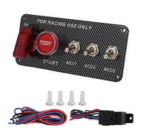 Panneau de commutateur à bascule de bouton poussoir d'allumage de moteur de voiture 12V 40A Style de Fiber de carbone universel Plug and Play