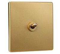 Panneau de Commutateur à Levier Rétro - Prise de Courant Murale Dissimulée 86 - 1-4 Gang Levier en Laiton Vintage - Interrupteur à Bascule Doré - Style Industriel