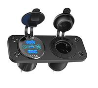 Panneau de commutateur de Chargeur de Voiture, 12V-24 Doubles Ports USB QC3.0 + Port PD+ Panneau à Bascule Interrupteur Marche/arrêt (A)