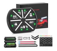 Panneau De Commutation 8 Interrupteurs, Système d'alimentation Universel, Boîtier De Commande Tactile Fin avec Télécommande, Système De Relais De Contrôle De Circuit for Voiture, Max. 80 A(Green)