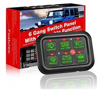 Panneau De Commutation À 6 Gangs, Système De Fusibles Électroniques, Boîtier De Commande De Circuit, for Camion, Voiture, Tout-Terrain, UTV, SUV, Caravane, Bateau, avec Étiquette Autocollante