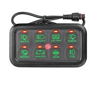 Panneau De Commutation À 8 Gangs, Système De Relais Électronique À Module De Commutation, LED À Intensité Variable Automatique, Boîtier De Commutation Universel, for Voiture Camion ATV UTV SUV
