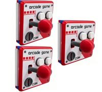 Panneau de commutation d’arcade rétro, plaque murale de bouton de joystick classique, trois types de décoration murale de salle de jeux vintage d’arcade rétro, cadeau de grotte d’homme (B3pcs)