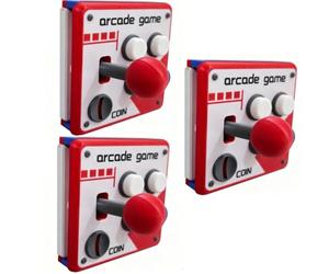 Panneau de commutation d’arcade rétro, plaque murale de bouton de joystick classique, trois types de décoration murale de salle de jeux vintage d’arcade rétro, cadeau de grotte d’homme (B3pcs)