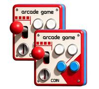 Panneau de commutation d'arcade rétro, décoration murale d'arcade vintage avec joystick clicky et boutons colorés, art mural interactif classique pour salle de jeux, cadeau pour homme (2Pcs)
