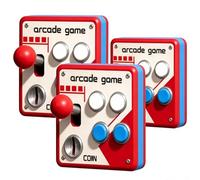 Panneau de commutation d'arcade rétro, décoration murale d'arcade vintage avec joystick clicky et boutons colorés, art mural interactif classique pour salle de jeux, cadeau pour homme (3Pcs)
