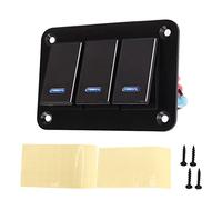 Panneau de commutation PolyGen en alliage d'aluminium avec conception à bascule à 3 gangs, circuit pré-câblé 12 V/24 V, interrupteurs à bascule marche/arrêt pour véhicules,