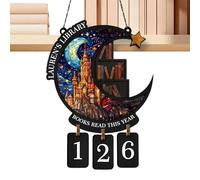 Panneau de Comptage des Livres Lus Cette Année - Accessoires pour Livres - de Livre pour Défi d'Objectif de Lecture,pour Bibliothèque Étagère Coin Lecture Lecteurs Bibliothécaires Femmes Bureau Salon