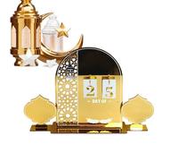 Panneau de compte à rebours des fêtes - Décoration de calendrier de compte à rebours pour festival du Moyen-Orient - Décoration de l'Avent festive en acrylique pour maison, bureau, cheminée, étagère
