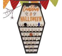 Panneau de compte à rebours d'Halloween - Décoration à suspendre en bois avec citrouille et fantôme - Spooky Festive Home Decor pour mur, table, salon, fête et fête de vacances