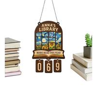 Panneau de Compteur de Livres - Présentoir en Bois à Suspendre, de Lecture de Livres avec Construction, Accessoire de Lecture, décoration Murale avec Montage Facile, Outil littéraire