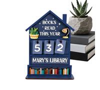 Panneau de comptoir pour livres - Tracker de lecture rustique, décoration d'étagère en bois, affichage littéraire manuel | Appareil décoratif d'accent domestique pour bibliothèque, bureau,