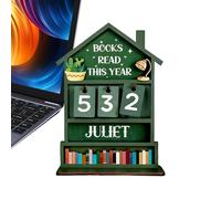 Panneau de comptoir pour livres - Tracker de lecture rustique, décoration d'étagère en bois, affichage littéraire manuel | Appareil décoratif d'accent domestique pour bibliothèque, bureau,