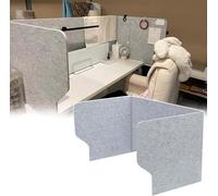 Panneau de confidentialité de bureau, séparateur de bureau en feutre gris - écran de confidentialité acoustique, organisateur de bureau en forme de U avec passe-câbles, cloison antibruit pou