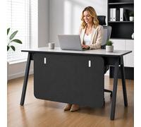 Panneau De Confidentialité sous Bureau - Panneaux Insonorisants en Tissu Acoustique - J écran De Protection Et Séparateur pour Bureau Individuel Ou étudiant (Gris Clair) Black 80 * 60cm/31.5 * 23.6in