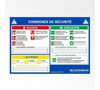 Panneau de consignes sécurité incendie évacuation pour ERP - A4