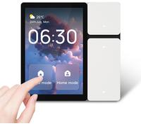 panneau de contrôle de la maison intelligente de 3,5 pouces avec 3 relais de bande écran tactile et bouton tout-en-un appareil d'application interrupteur de montage mural intégré compatible avec l'ass
