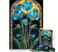 Panneau de Coquelicots en vitrail, Puzzle de 1000 pièces pour Adultes et Adolescents, Jeu cognitif, Loisirs et Amusement, Motif à Assembler, Cadeau Festif 38x26cm