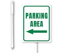 Panneau de cour avec flèche gauche avec piquet 17,8 x 22,4 cm en aluminium, facile à installer