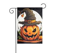 Panneau de cour de Noël imprimé citrouille mignon Halloween 30,5 x 45,7 cm double face extérieur arbre de Noël hiver cour drapeau décoratif