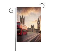 Panneau de cour de Noël imprimé symboles de l'Angleterre 30,5 x 45,7 cm double face extérieur arbre de Noël hiver cour drapeau décoratif