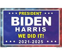 Panneau de cour Joe Biden 2021-2025 Biden Harris We Did It - Panneau mural en métal pour intérieur et extérieur - 20,3 x 30,5 cm