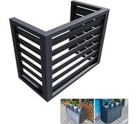 Panneau de couverture de climatisation en aluminium,support de fleurs,grille extérieure,clôture de climatisation pour appareils extérieurs,clôtures,stores (couleur:gris,3 côtés,taille:3p)