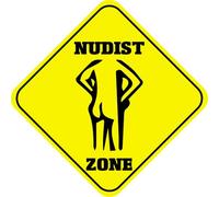 Panneau de croisement en aluminium jaune pour signalisation nudiste
