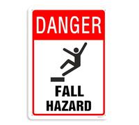 Panneau de danger de chute, panneau d'avertissement de sécurité, panneau de sécurité intérieur, panneau de sécurité de danger « Fall Hazard », 20,3 x 30,5 cm
